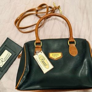 NWT Vintage Rosetti Black Leather Satchel